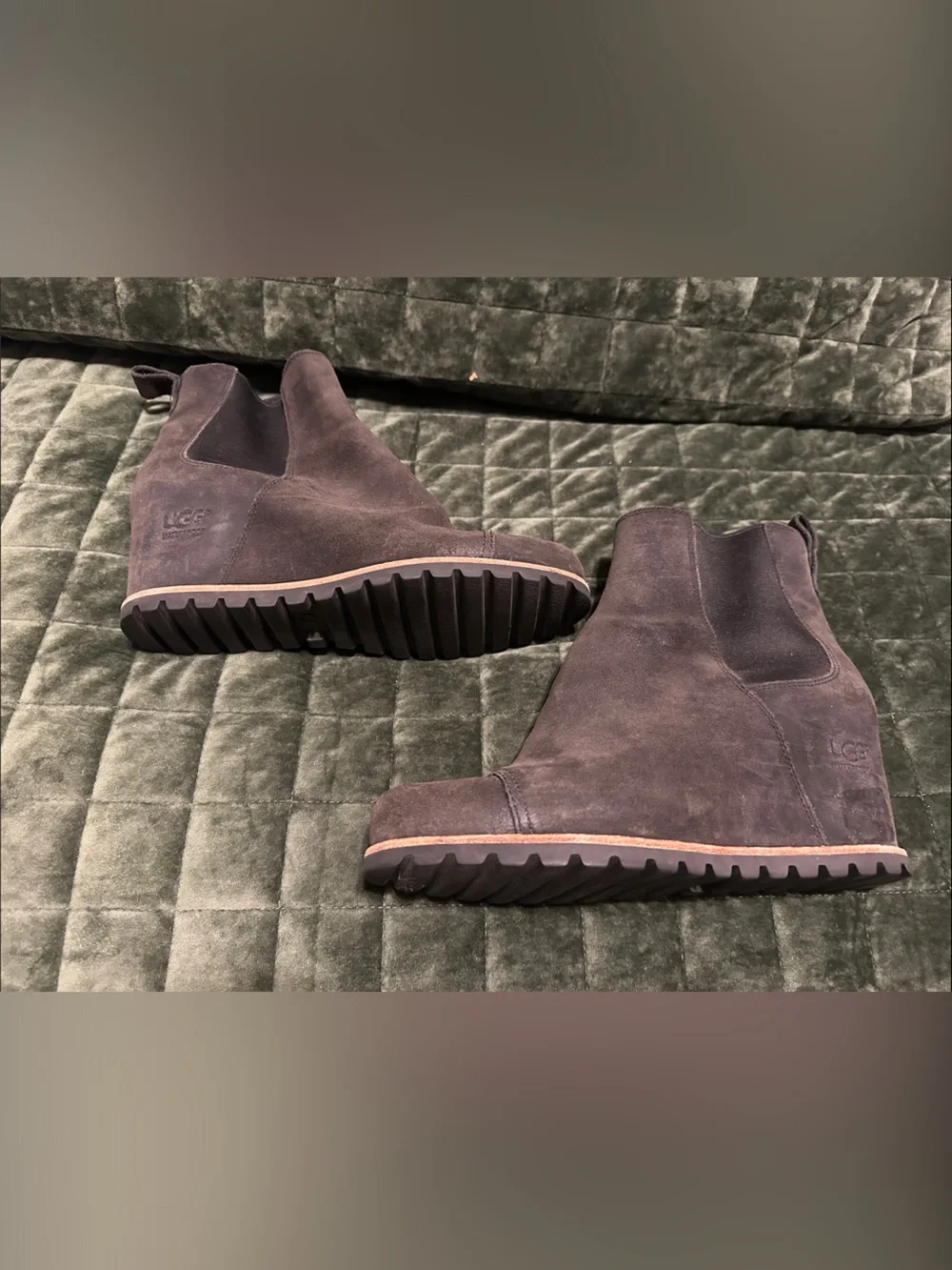 UGG Black Suede Cap-Toe Ankle Booties